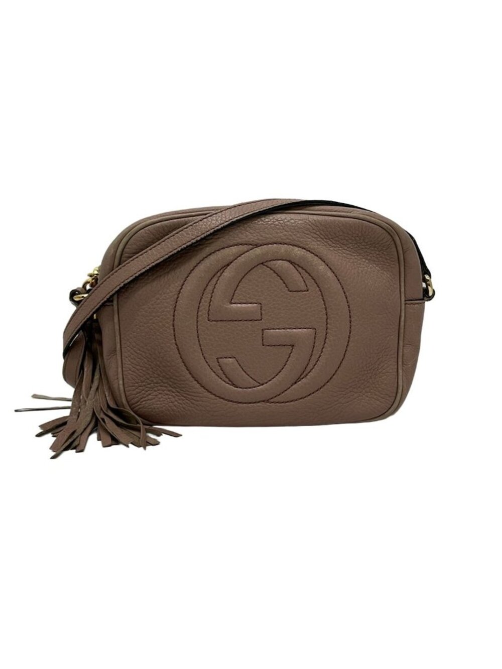 Gucci Shoulder Bag Soho Pink Beige Leather